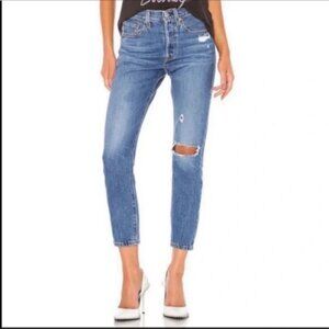 Levi’s Premium 501S Skinny High Rise Distressed Jeans Size 26-shipping incl